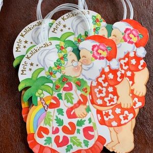 Vintage Hawaiian 2 Handled Mele Kalikimaka Bags